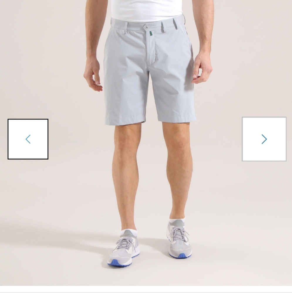 Chervo men's golf shorts light grey waist 34 Like New